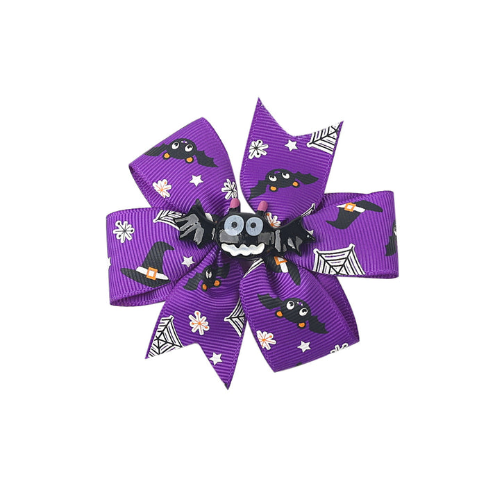 Wholesale Children's Hair Clip Halloween Bat Bow Pumpkin Head JDC-HC-qiun007