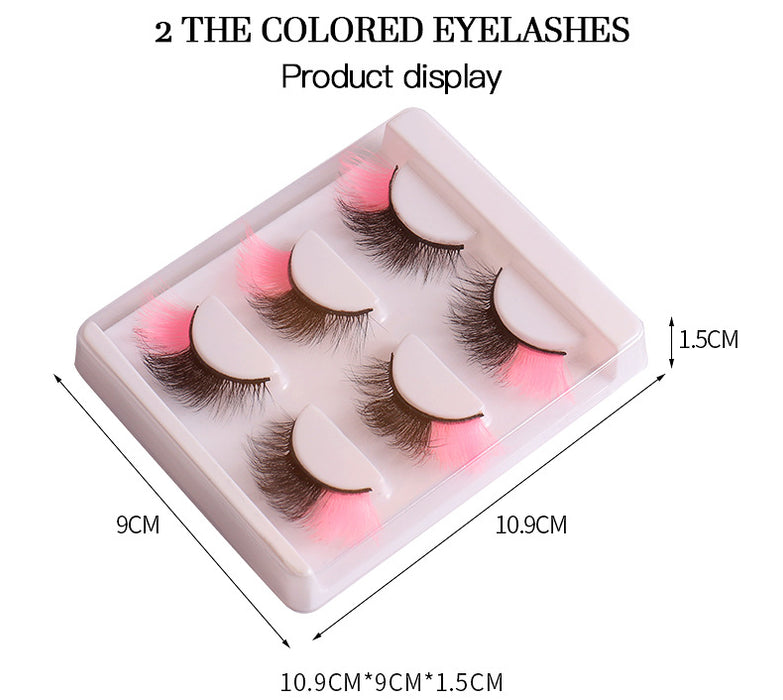 Wholesale High Imitation Color Fried Thick Curly Mink Hair False Eyelashes JDC-EY-JST006