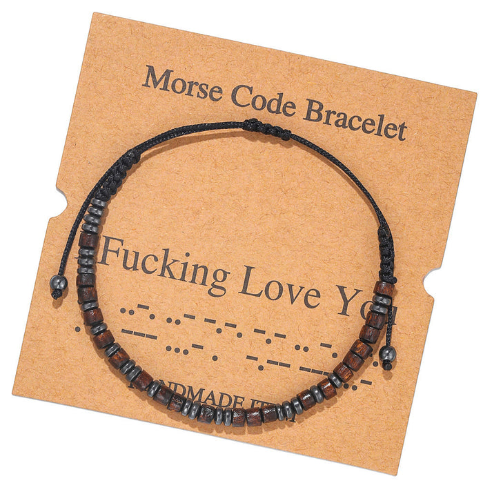 Wholesale Morse Code Crystal Couple Bracelet JDC-BT-ZhuJ003