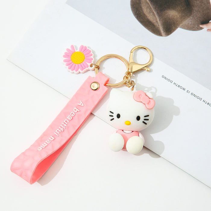 Wholesale cartoon keychain silicone cute doll pendant MOQ≥3 JDC-KC-AYuan002