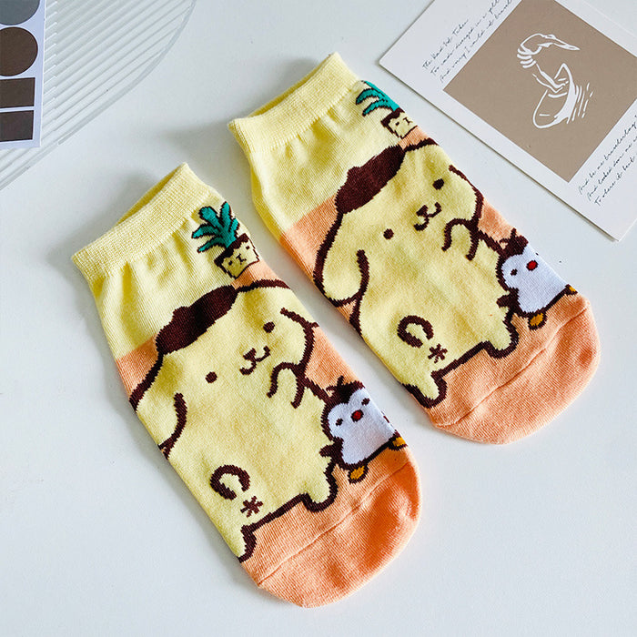 Wholesale socks fabric spring and summer cute cat cartoon sports boat socks JDC-SK-JSD010