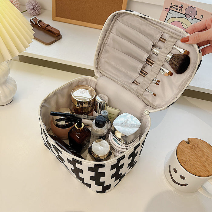 Wholesale Cosmetic bag Polyester Checkerboard Large Capacity JDC-CB-JiJ002