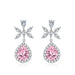 Jewelry WholesaleWholesale flower long pink silver plated earrings JDC-ES-BZ015 Earrings 标志 %variant_option1% %variant_option2% %variant_option3%  Factory Price JoyasDeChina Joyas De China