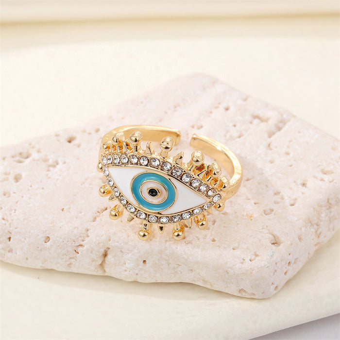 Jewelry WholesaleWholesale Devil's Eye Rhinestone Alloy Adjustable Ring MOQ≥3 JDC-RS-Juej008 Rings 觉际 %variant_option1% %variant_option2% %variant_option3%  Factory Price JoyasDeChina Joyas De China