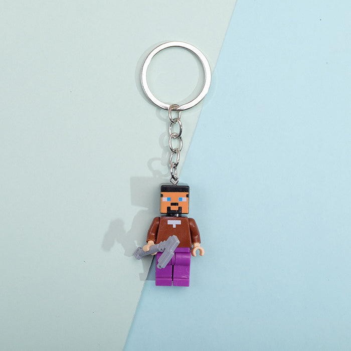 Wholesale Cartoon Plastic Building Blocks Keychain (M) JDC-KC-QMou011