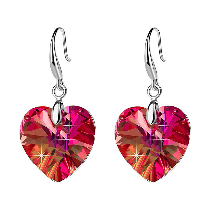 Wholesale Earrings Alloy Artificial Gemstone Ocean Heart Pendant JDC-ES-JYS025