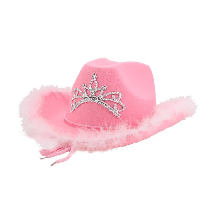 Jewelry WholesaleWholesale Pink Cowboy Hat Non Woven Crown Western Jazz Woolen Hat JDC-FH-Guanchuan004 Fashionhat 冠川 %variant_option1% %variant_option2% %variant_option3%  Factory Price JoyasDeChina Joyas De China