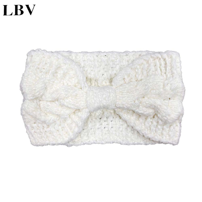 Wholesale Headband Fabric Twist Bow Knit Ear Guards Autumn and Winter MOQ≥2 JDC-HD-WenG001