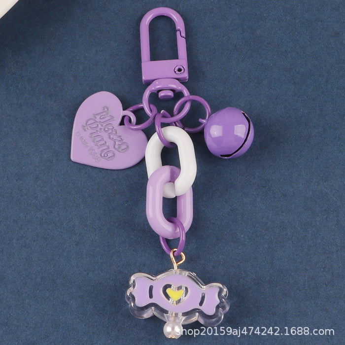 Jewelry WholesaleWholesale Cute Love Bells Alloy Acrylic Keychain MOQ≥2 JDC-KC-YiHan003 Keychains 伊菡 %variant_option1% %variant_option2% %variant_option3%  Factory Price JoyasDeChina Joyas De China