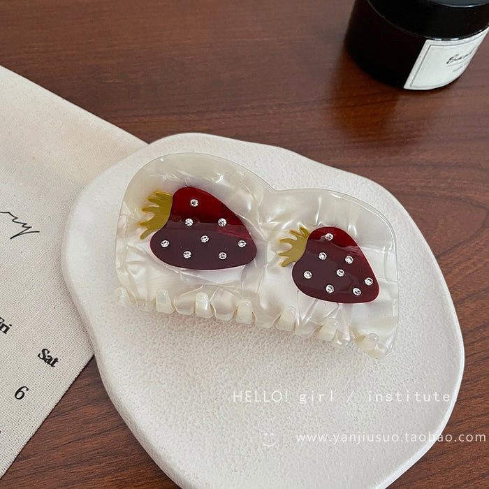 Wholesale Hair Clips Acetate Sheet Alloy Tulip Cherry JDC-HC-HX007