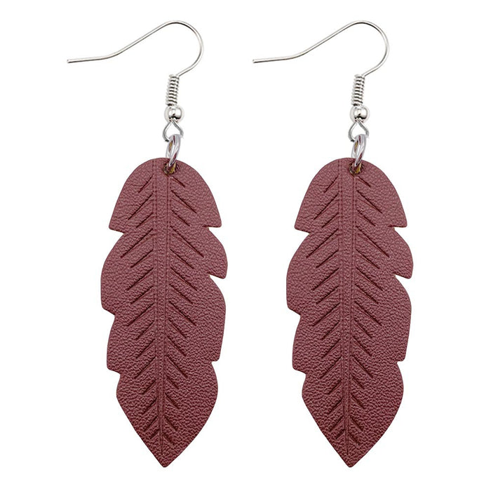 Jewelry WholesaleWholesale Leaf Color PU Leather Earrings MOQ≥2 JDC-ES-Chengy018 Earrings Chengy %variant_option1% %variant_option2% %variant_option3%  Factory Price JoyasDeChina Joyas De China