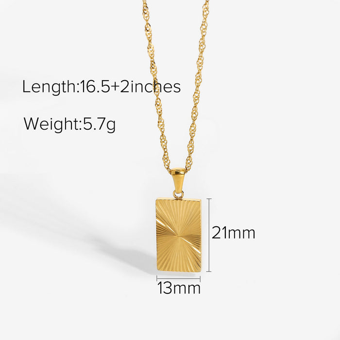 Wholesale Stainless Steel Necklace Fashion Personality Necklace Square Tarot Card Illustration JDC-NE-JD396