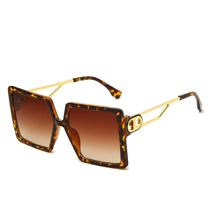 Wholesale Square Big Frame Metal Brand Sunglasses （F) JDC-SG-HNB006