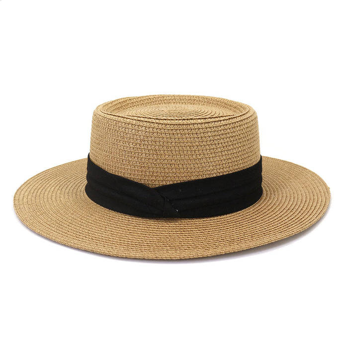 Wholesale sun protection straw hat flat top flat brim hat sun hat JDC-FH-MShen003