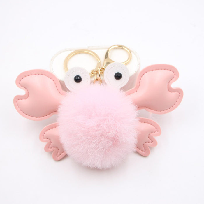 Jewelry WholesaleWholesale crab alloy imitation hair hair ball pendant pom pom keychain JDC-KC-Zuge020 Keychains 祖格 %variant_option1% %variant_option2% %variant_option3%  Factory Price JoyasDeChina Joyas De China