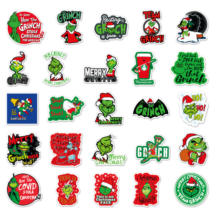 Wholesale Sticker PVC Waterproof Christmas Cartoon 52 Pieces JDC-ST-KeM001