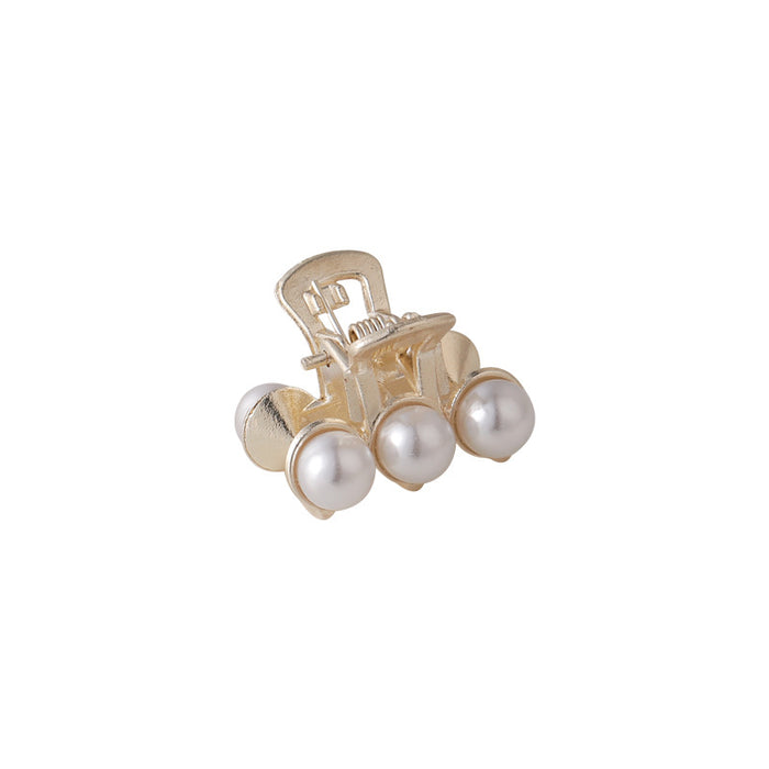 Wholesale Small Metal Grab Clip Pearl Rhinestone Hair Clip JDC-HC-MS052