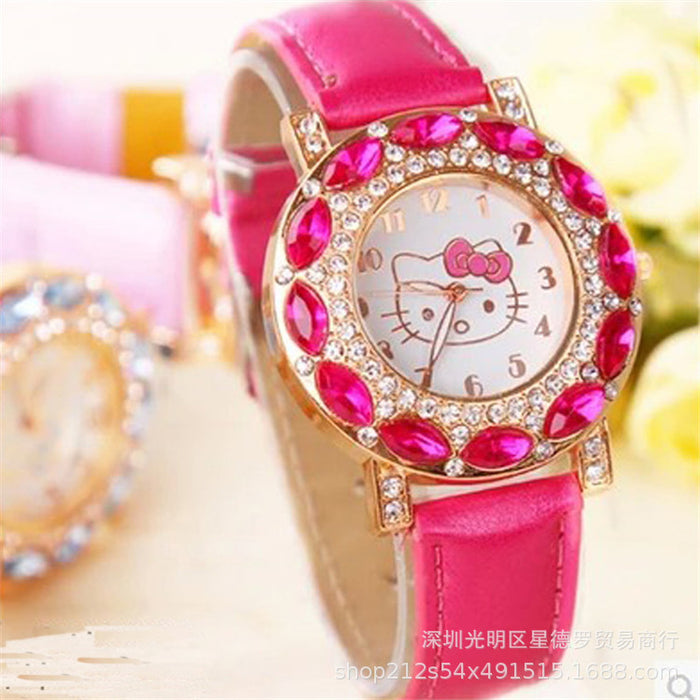 Wholesale Children's Cartoon Belt Set Diamond British Watch  MOQ≥2 JDC-WH-XingDL001