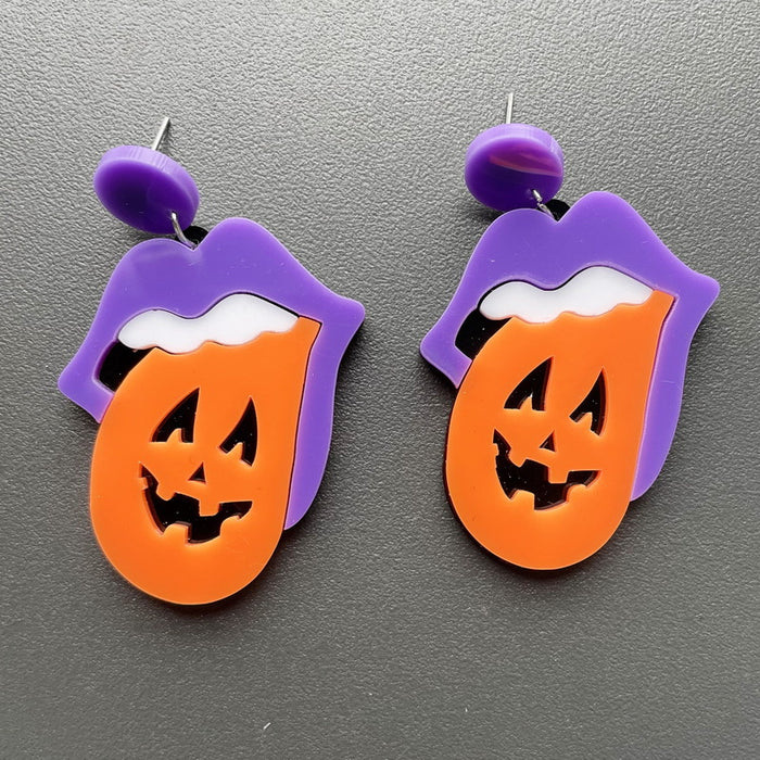 Wholesale Earrings Acrylic Halloween Black Cat MQO≥2 JDC-ES-xuep044