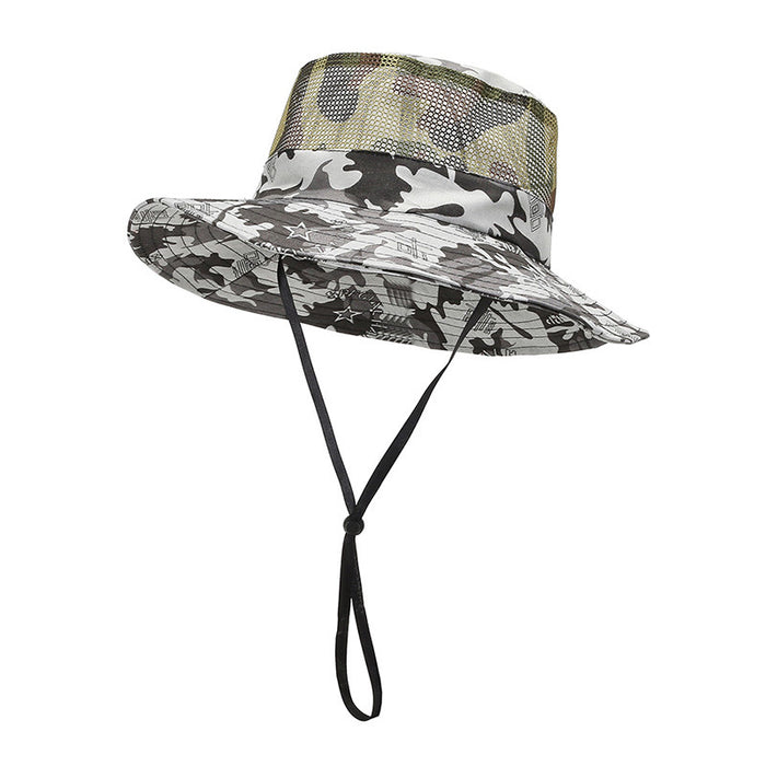 Wholesale Summer Men's Hat Outdoor Sunscreen Hat Bad Leisure Camouflage Fishing Hat JDC-FH-DingB001