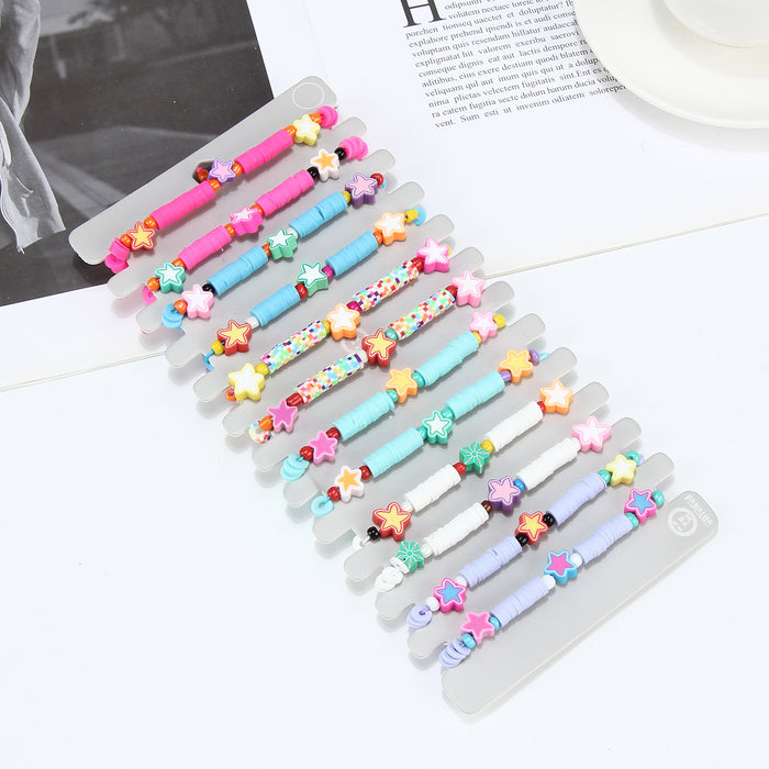 Wholesale Cartoon Kids Bracelet Crystal Soft Pottery Beaded Weaving JDC-BT-ZheQ025