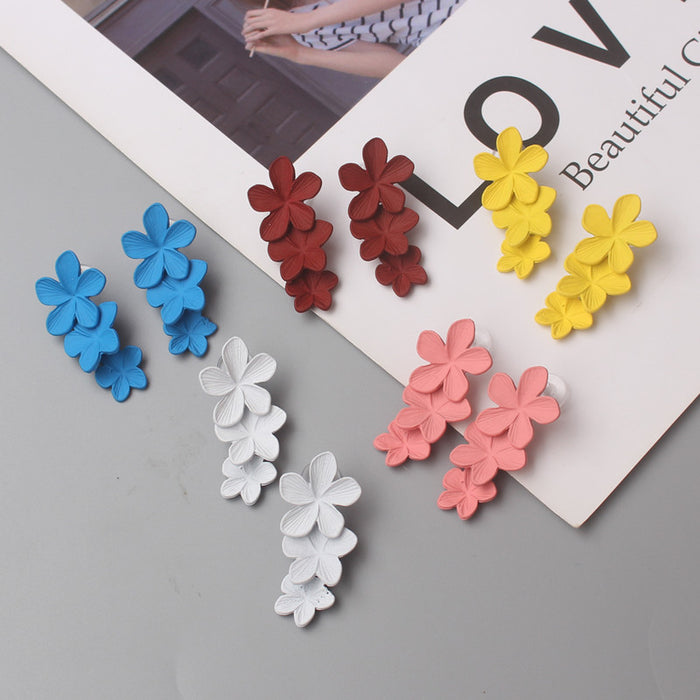 Wholesale Earrings Alloy Stereo Flower MOQ≥2 JDC-ES-GYUE004