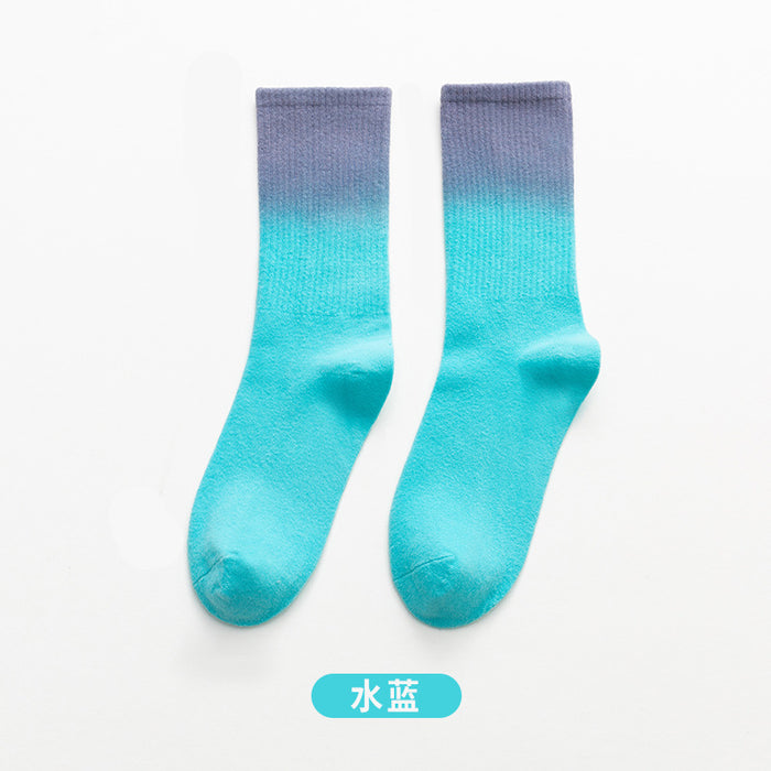 Wholesale Sock Cotton Medium Tube Gradient Sweat Absorbing Trend JDC-SK-JSD016