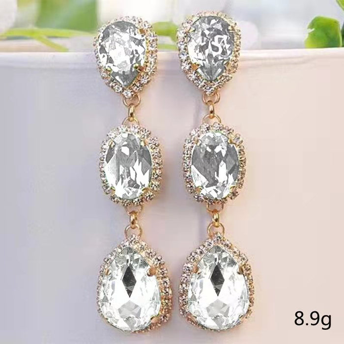 Wholesale Multicolor Stone Set Zircon Earrings JDC-ES-Chenrui014