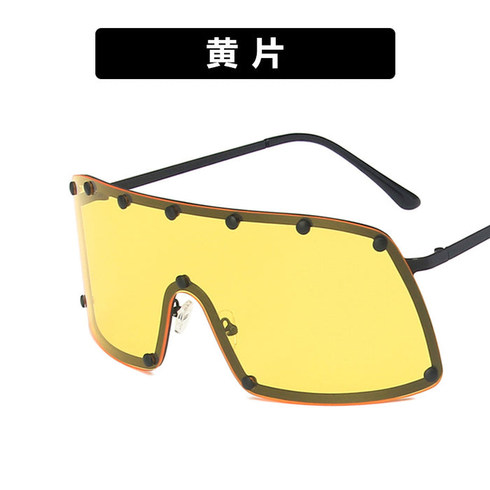 Wholesale One Piece Studded Sunglasses Goggles Oversized Frame JDC-SG-KD176