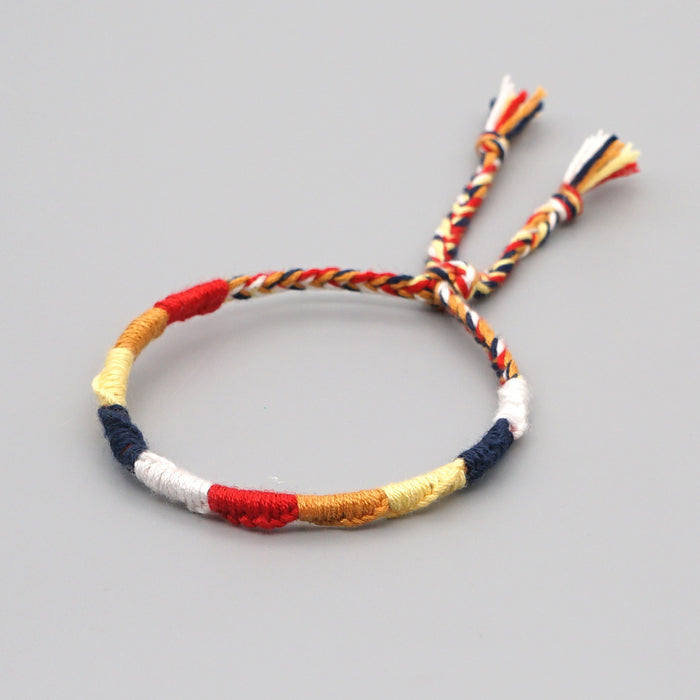 Wholesale Handmade Original Cotton Thread Pure Hand Woven Boho Color Bracelet JDC-BT-HeY017