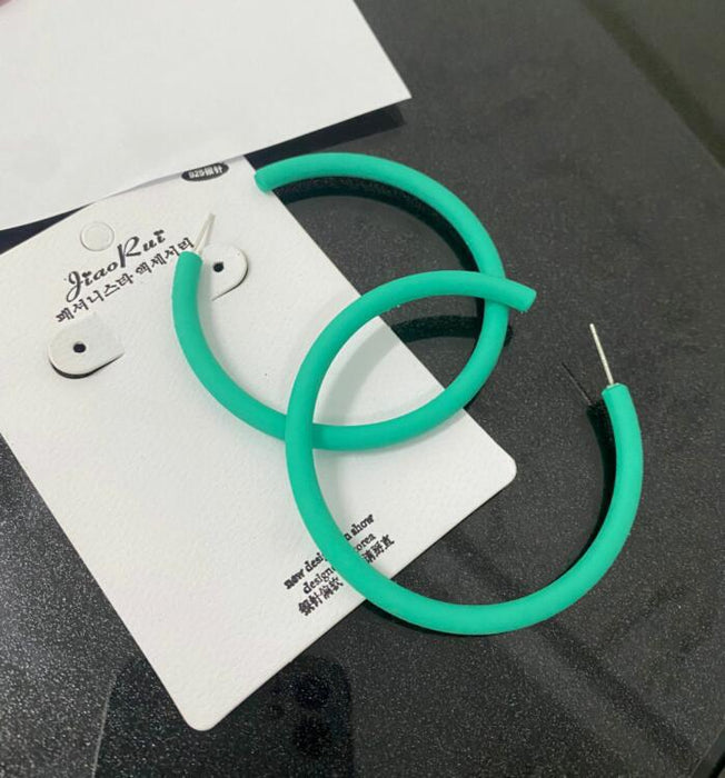 Jewelry WholesaleWholesale candy color large circle circle earrings JDC-ES-LP003 Earrings 玲平 %variant_option1% %variant_option2% %variant_option3%  Factory Price JoyasDeChina Joyas De China