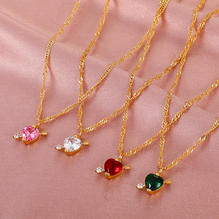 Jewelry WholesaleWholesale Zircon Copper Necklace JDC-NE-D037 Necklaces 晴雯 %variant_option1% %variant_option2% %variant_option3%  Factory Price JoyasDeChina Joyas De China