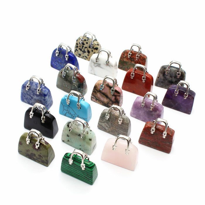 Wholesale Necklace Natural Stone Personality Women's Handbag Pendant MOQ≥2 JDC-NE-Jinshe008