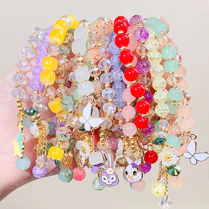 Wholesale Children's Glass Beaded Bracelet Princess Cartoon Crystal JDC-BT-i001