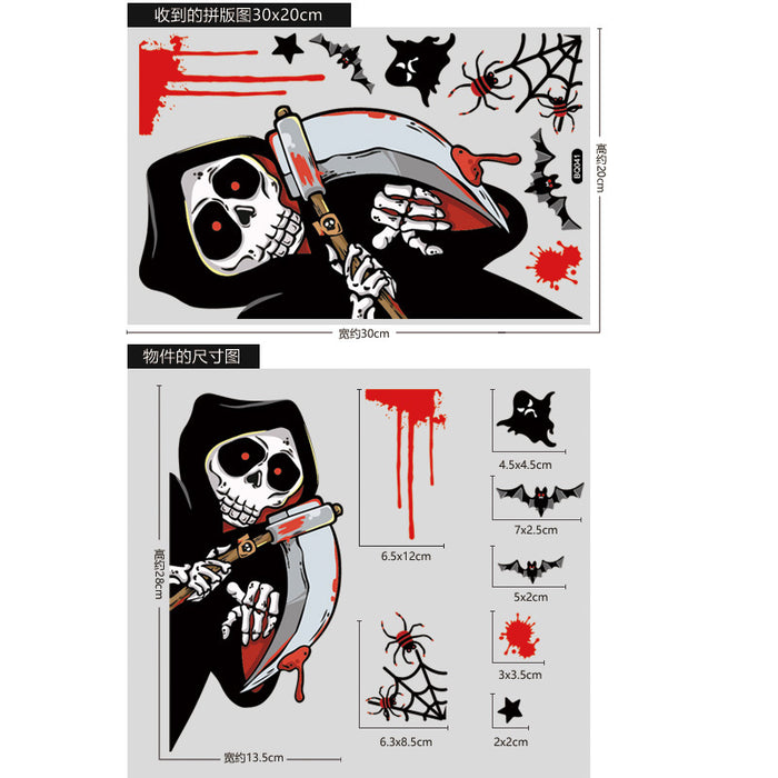 Wholesale stickers electrostatic film shopping mall window horror halloween MOQ≥2 JDC-ST-BOC002