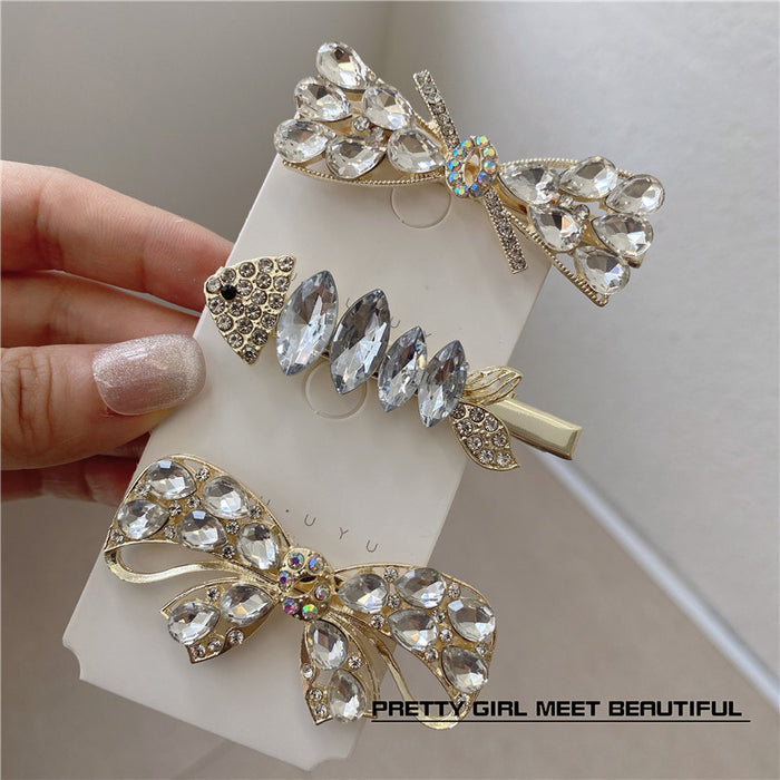 Wholesale zircon side clip bow headwear clip JDC-HC-Nuanm005