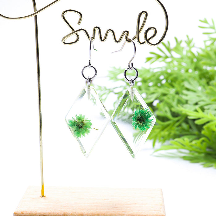 Wholesale dried plant flower pendant earrings small daisy JDC-ES-Songx031