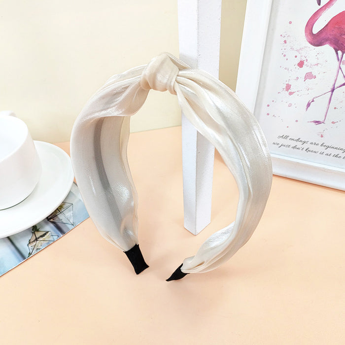 Jewelry WholesaleWholesale high-quality bright silk yarn headband wide version double knot JDC-HD-O394 Headband 潮炫 %variant_option1% %variant_option2% %variant_option3%  Factory Price JoyasDeChina Joyas De China