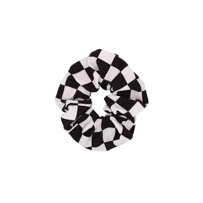 Wholesale silk hair ring plaid large intestine ring simple and versatile fabric hair rope JDC-HS-Manda004