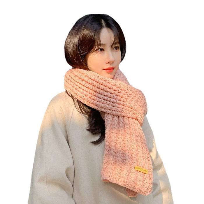 Wholesale Scarf Polyester Cotton Winter Thickening Warm Knit Solid Color JDC-SF-hengc012