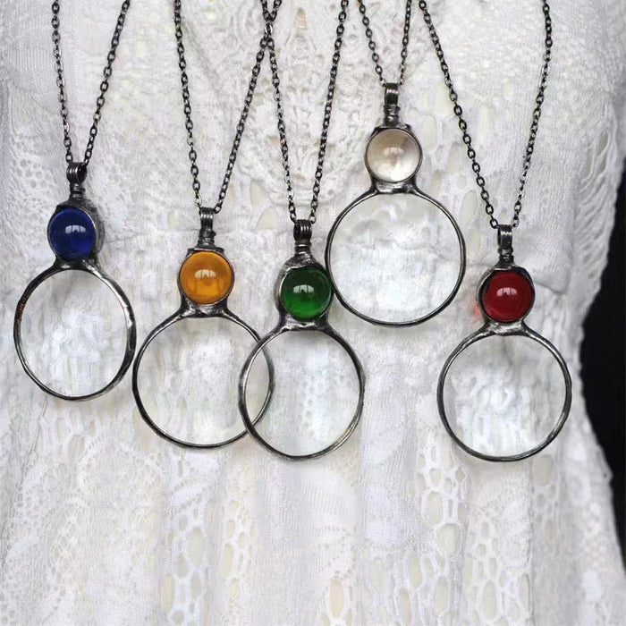 Wholesale magnifying glass pendant necklace gift MOQ≥2 JDC-NE-qianzuo001