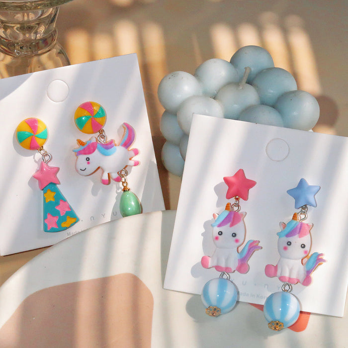 Wholesale 925 Silver Needle Cartoon Resin Earrings JDC-ES-XNWE021