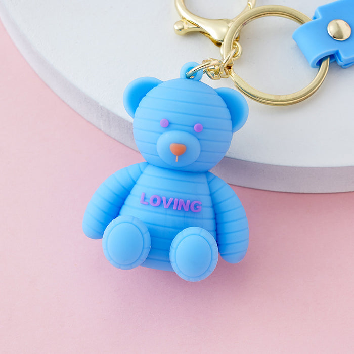 Wholesale Keychains For Backpacks PVC Bear Keychain Love Bear Cute Girl Heart MOQ≥2 JDC-KC-YY030