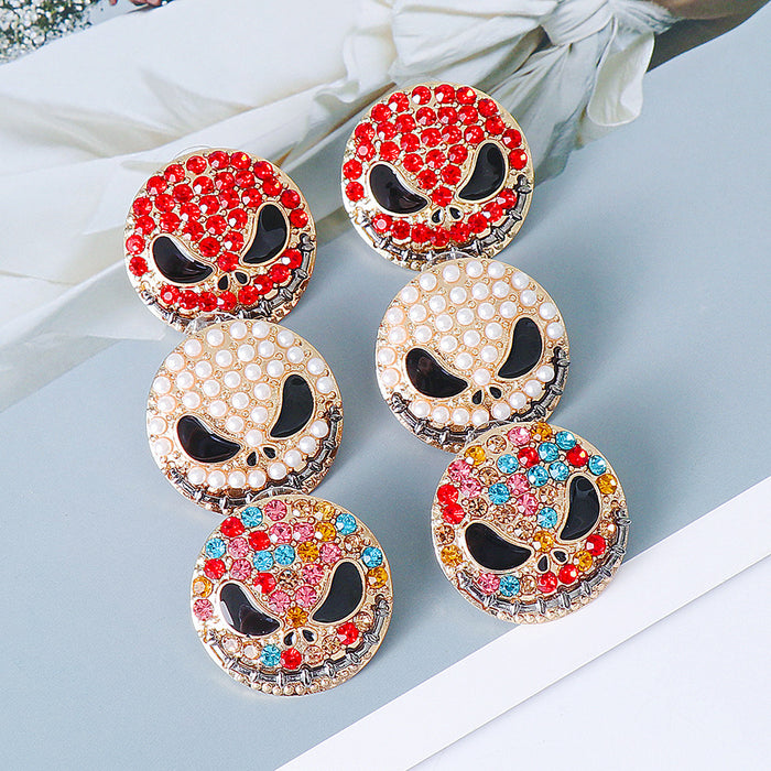 Wholesale Earrings Alloy Halloween Demon Diamond Ear Studs JDC-ES-JJ255