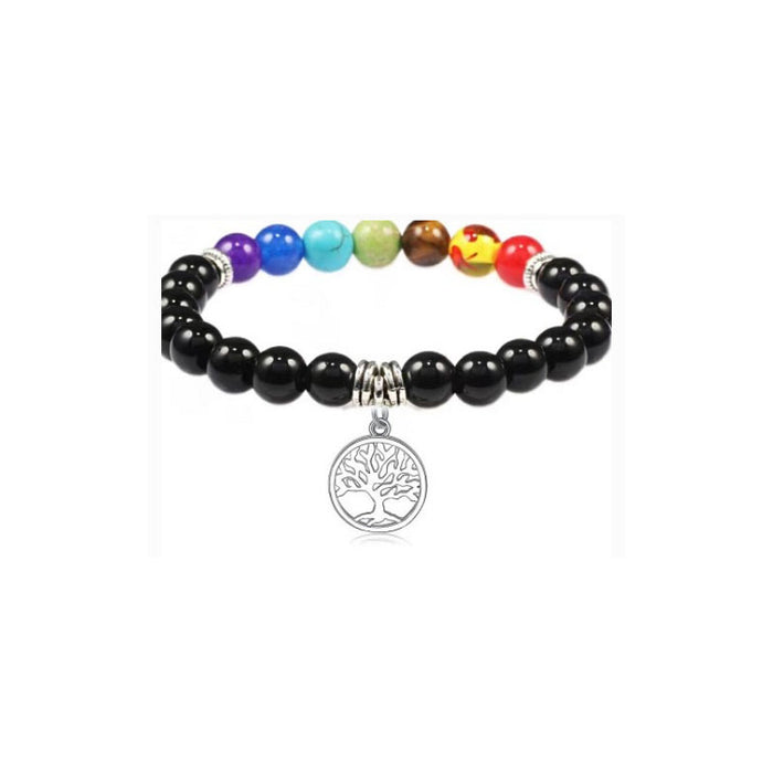 Wholesale 8mm Seven Vein Yoga Volcanic Rock Buddha Head Buddha bracelet MOQ≥3 JDC-BT-ManS001