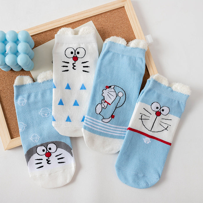 Wholesale socks summer cute cartoon personality three-dimensional ears light mouth blue boat socks JDC-SK-CYu011