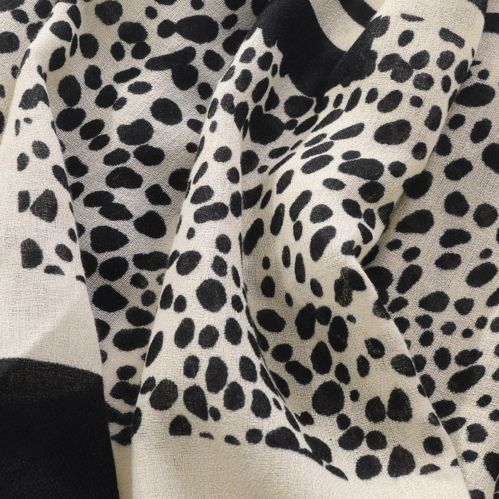 Wholesale Silk Scarf Polyester Beige Leopard Print Cape JDC-SS-Mifan004