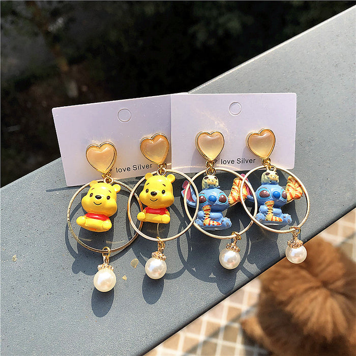 Wholesale Earrings Resin Cute Cartoon Mini Figure (M) JDC-ES-WaiWai006