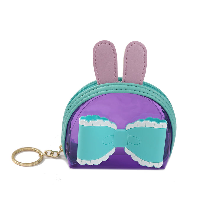 Wholesale random keychain wallets Rabbit Ears Bow Coin Storage Bag Portable Key Case MOQ≥4 JDC-KC-XiaoKe003