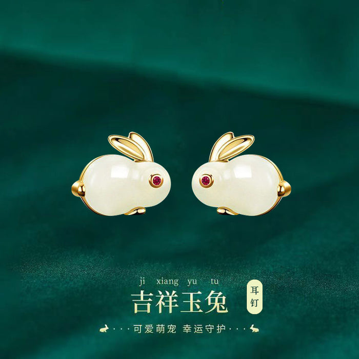 Wholesale Earrings Alloy Cute Rabbit Diamond JDC-ES-YiCe002